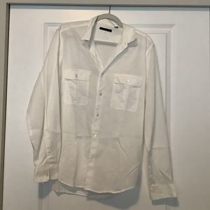 MENS Theory White Button Up (size L)